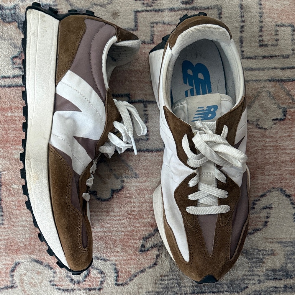 New Balance Brown White Retro Runner Sneakers - Picture 2 of 10